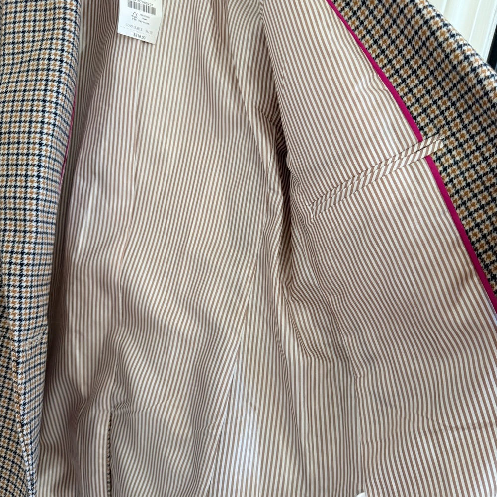 J crew NWT SIZE 2 Checked Blazer with Button Closure - Picture 3 of 6